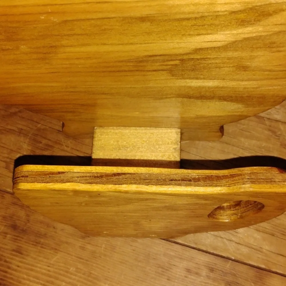 VintageWooden Teapot & Cup Napkin Holder, Mail Holder, Decor Natural Wood Finish - Picture 3 of 5